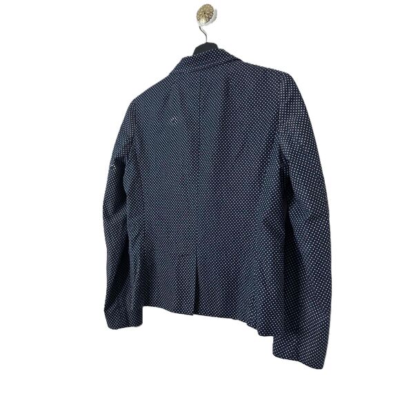 J.Crew Jacket Womens Size 6 Blue White Blazer Polka Dot Two Button Schoolboy - Picture 2 of 12